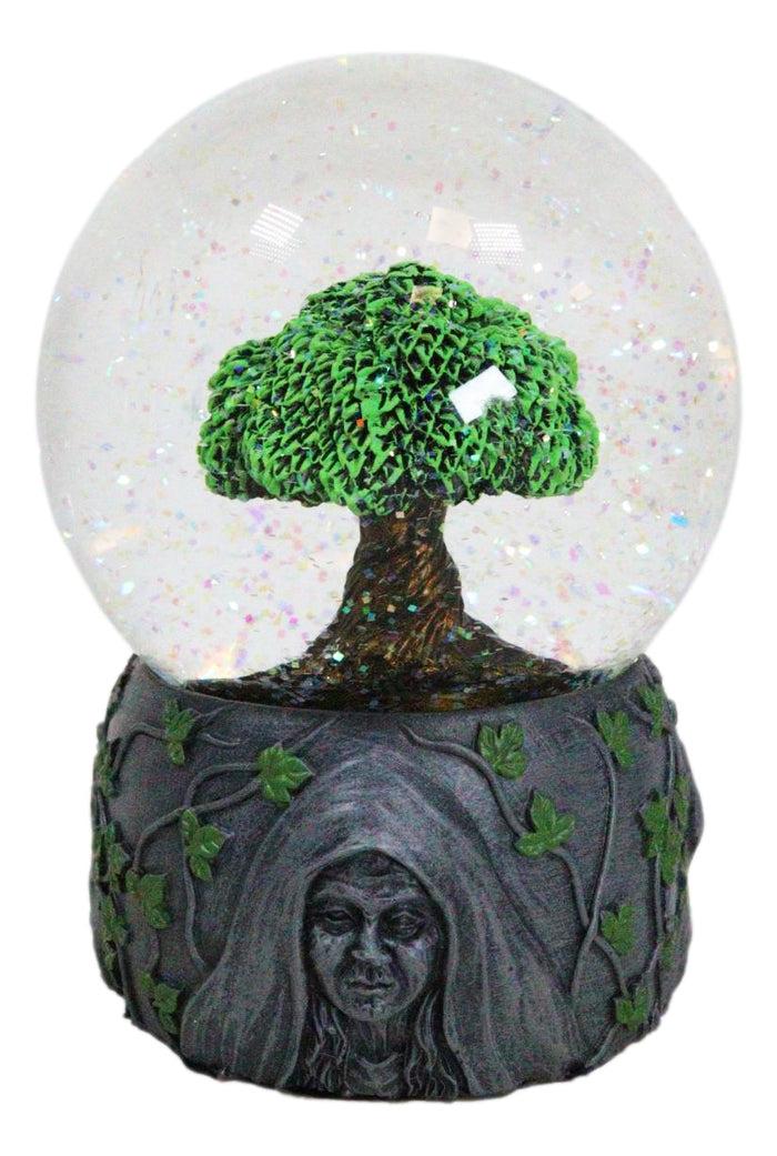 Wicca Triple Goddess Mother Maiden Crone Tree Of Life Glitter Water Globe Decor