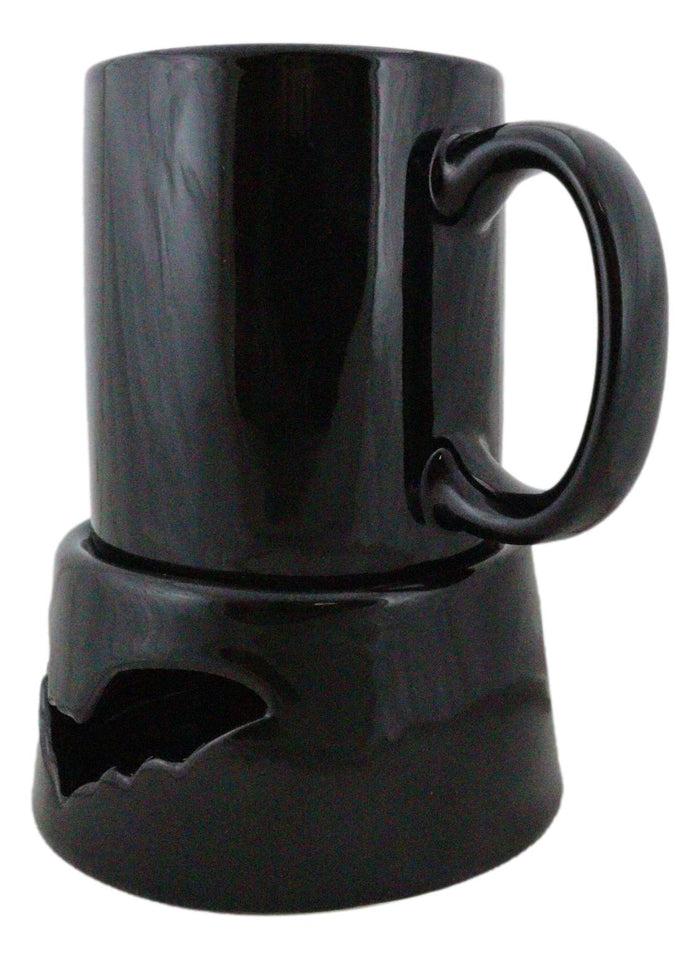 Wicca Vampire Bat Black Cup With Candle Holder Mug Warmer Shadow Caster Set