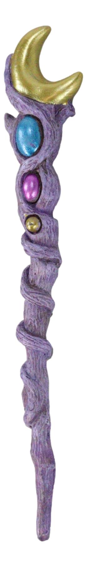 Wicca Witchcraft Celestial Moon Stone Cosplay Wand 9.5" Accessory Fantasy Decor