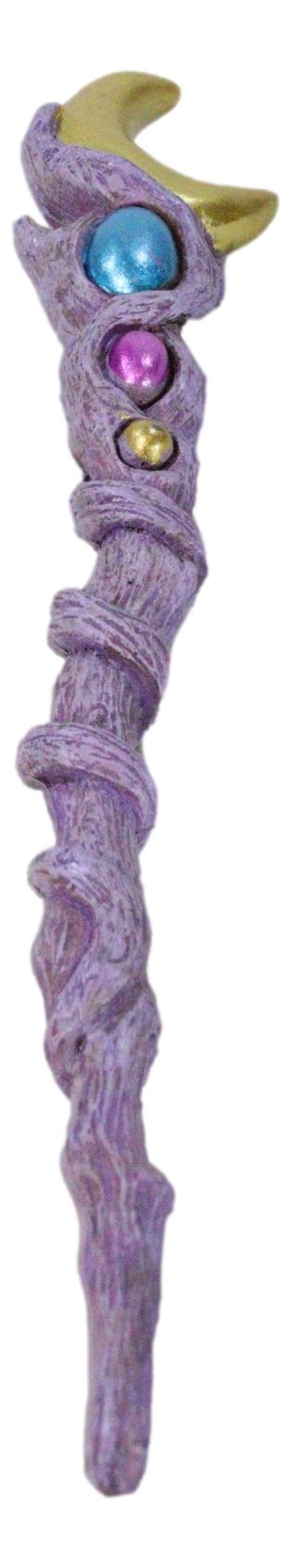 Wicca Witchcraft Celestial Moon Stone Cosplay Wand 9.5" Accessory Fantasy Decor