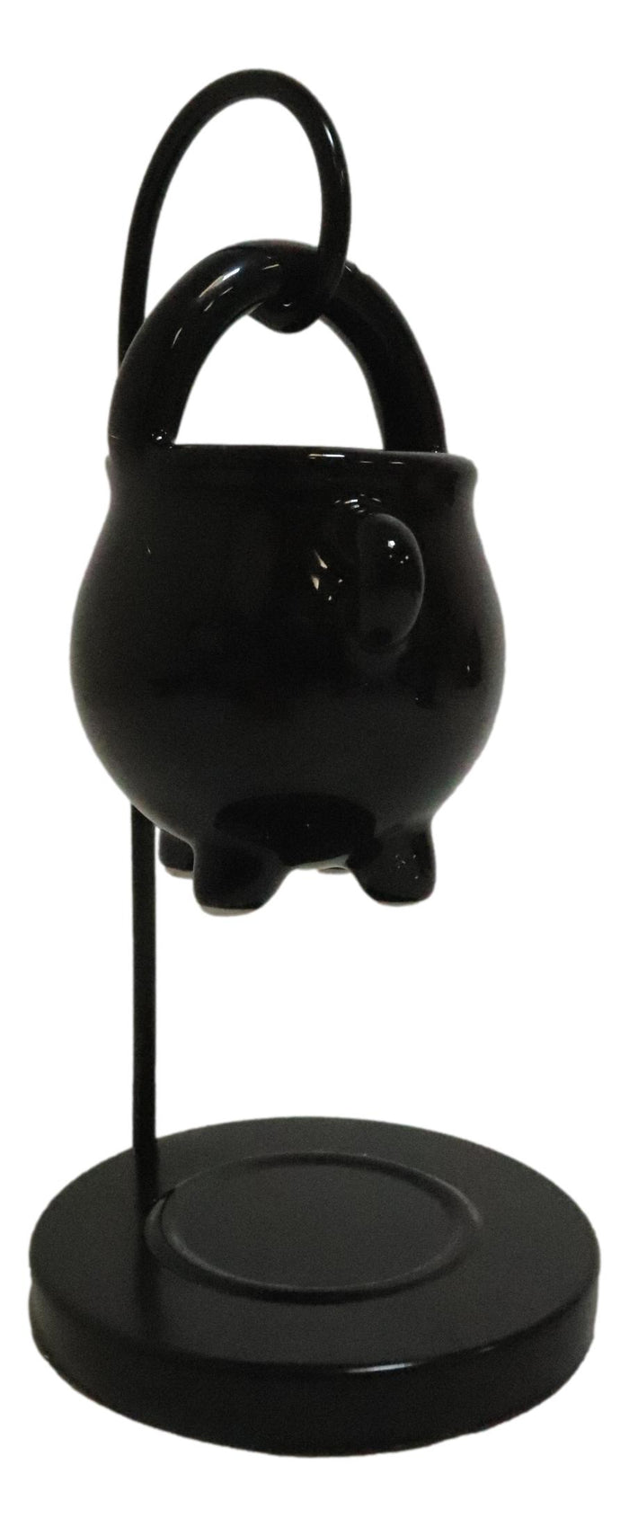 Wicca Witchcraft Hanging Ceramic Black Cauldron Essential Oil Burner Warmer