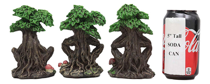 Wiccan Forest Spirit Deity See Hear Speak No Evil Greenman Tree Ents Statue Set