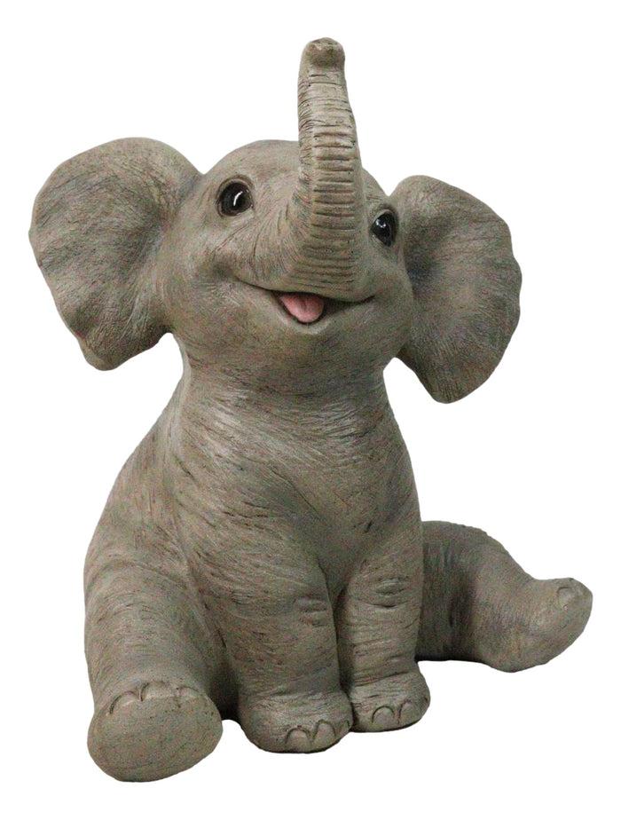 Wildlife African Savanna Elephant Young Calf with Trunk Up Figurine 5" Wildlife African Savanna Elephant Young Calf with Trunk Up Figurine 5"