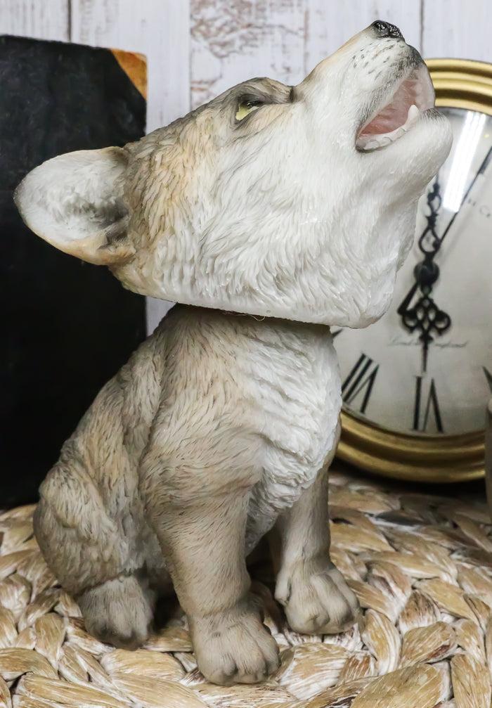 Wildlife Cries Of The Night Moon Dance Howling Gray Wolf Pup Bobblehead Figurine