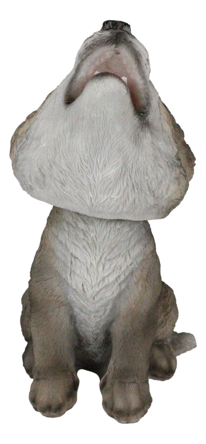 Wildlife Cries Of The Night Moon Dance Howling Gray Wolf Pup Bobblehead Figurine