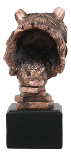 Wildlife Roaring Bear Bust Statue Bronze Electroplated Bear Figurine With Base