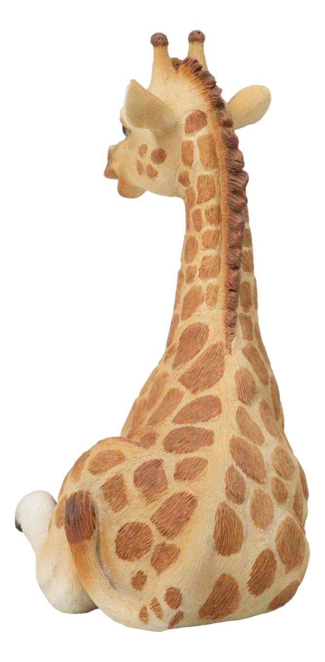 Wildlife Safari Savannah Masai Giraffe Calf Sitting In Repose Figurine 5.75"H