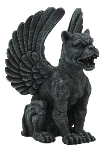 Winged Lioness Gargoyle Statue 6.5"Tall Safari Giant Cat Feline Lion Notre Dame