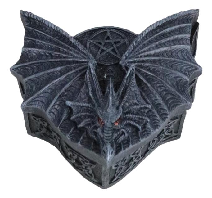 Winged Mystic Dragon Pentagram With Celtic Knotwork Decorative Jewelry Box