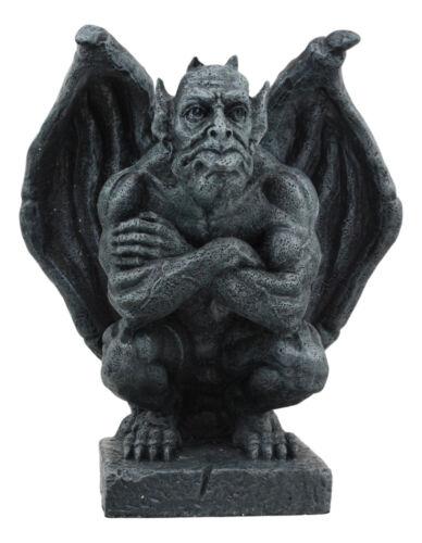 Winged Night Watchman Gothic Troll Deimos Gargoyle Statue 6.5"Tall Figurine