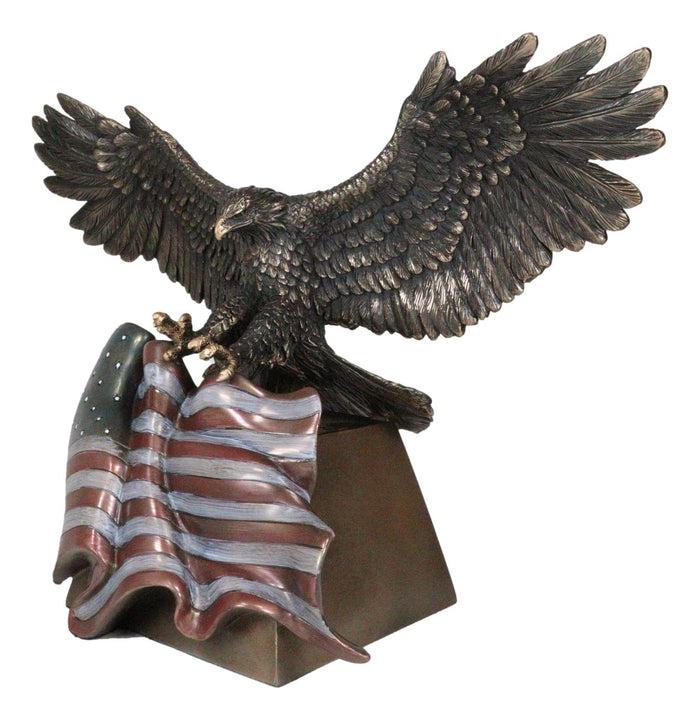 Wings Of Glory Bald Eagle Clutching Star Spangled Banner American Flag Figurine