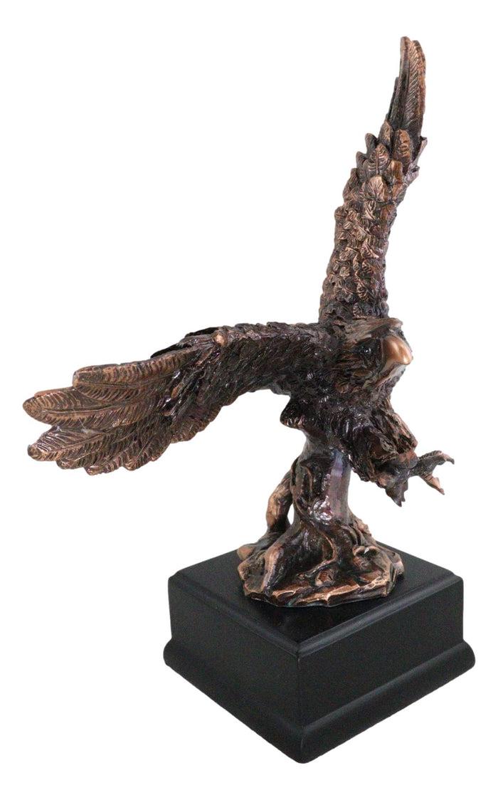 Wings Of Glory Heraldic Bald Eagle Soaring Majestically Figurine With Base