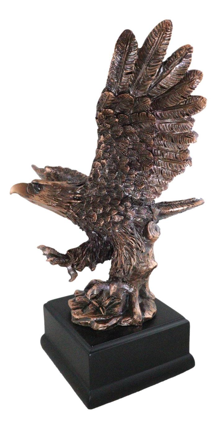 Wings Of Glory Heraldic Bald Eagle Soaring Majestically Figurine With Base
