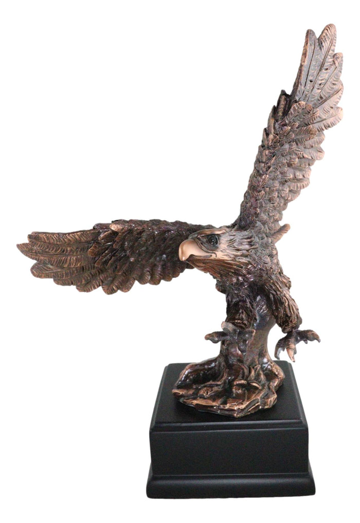 Wings Of Glory Heraldic Bald Eagle Soaring Majestically Figurine With Base