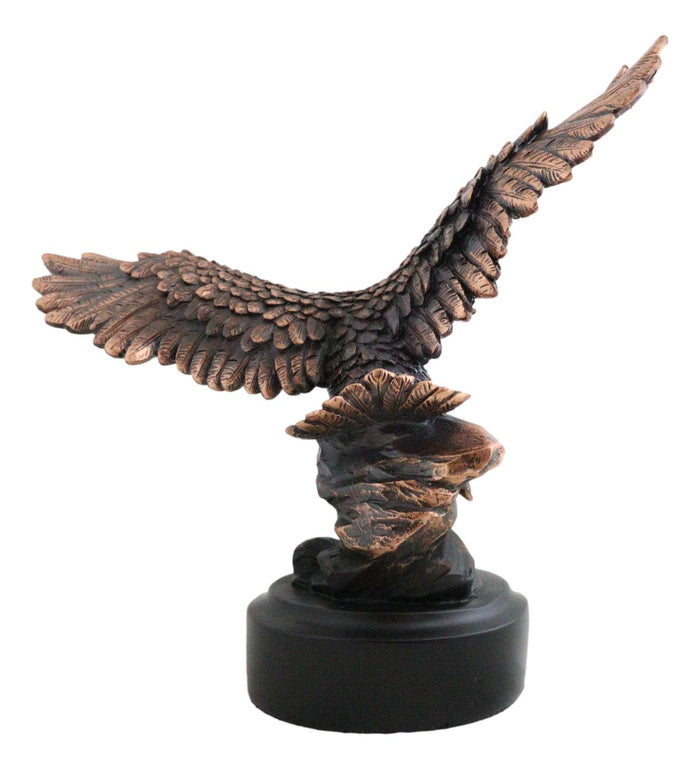 Wings Of Glory Heraldic Bald Eagle Swooping Fiercely At Prey Figurine With Base