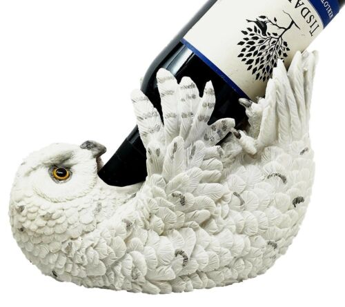 Wisdom Of The Tundra Beautiful Mystical Snowy Owl Wine Bottle Holder Decor