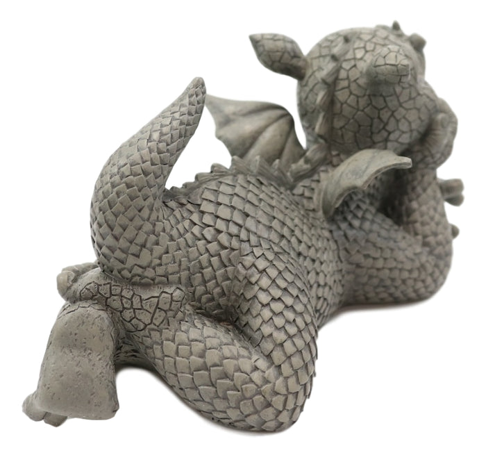 Wishful Thinking Dreamy Baby Dragon On The Ground Statue 12"L Fairy Garden Decor