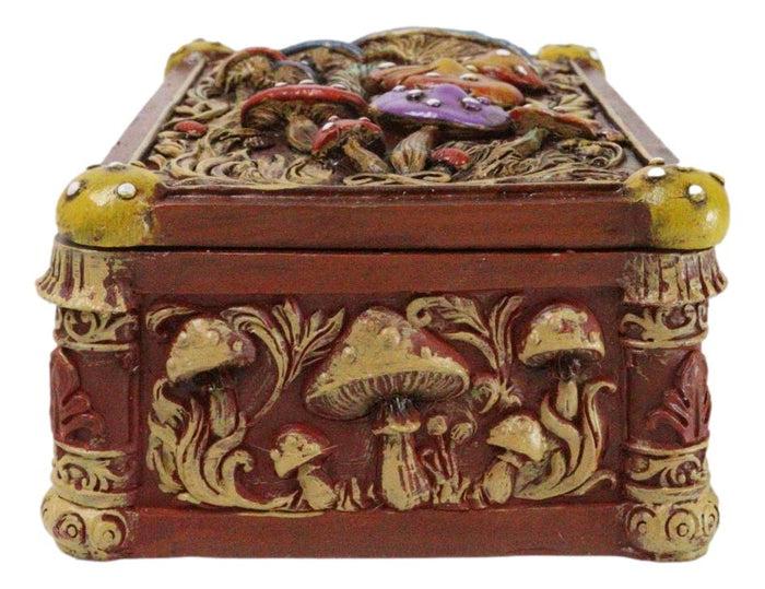 Witchcraft Toadstool Mushrooms Forest Wicca Ornate Tarot Cards Trinket Box