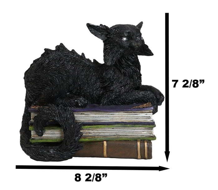 Witching Hour Mystical Black Cat With LED Eyes On Witchcraft Books Figurine