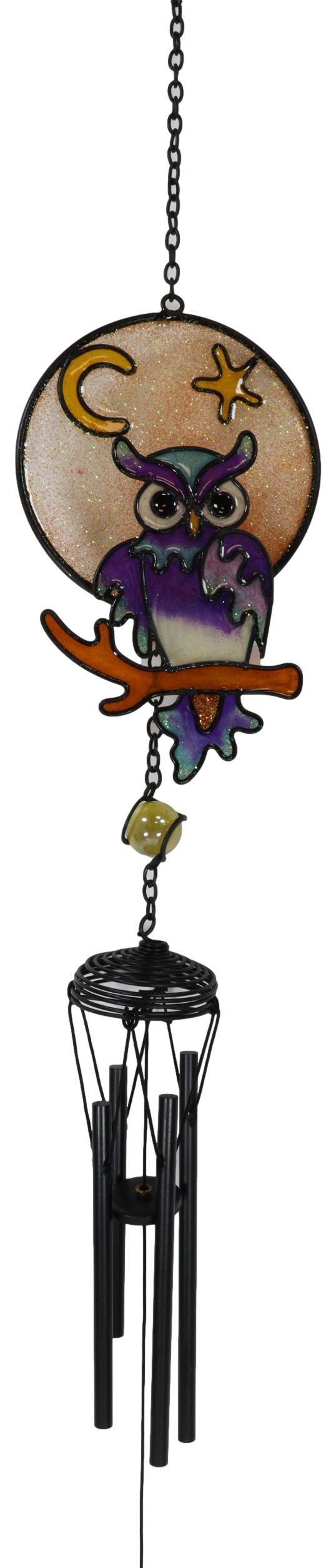 Woodland Gem Owl Resonant Relaxing Black Coated Copper Wind Chime Garden Patio