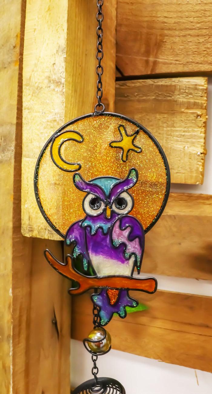 Woodland Gem Owl Resonant Relaxing Black Coated Copper Wind Chime Garden Patio