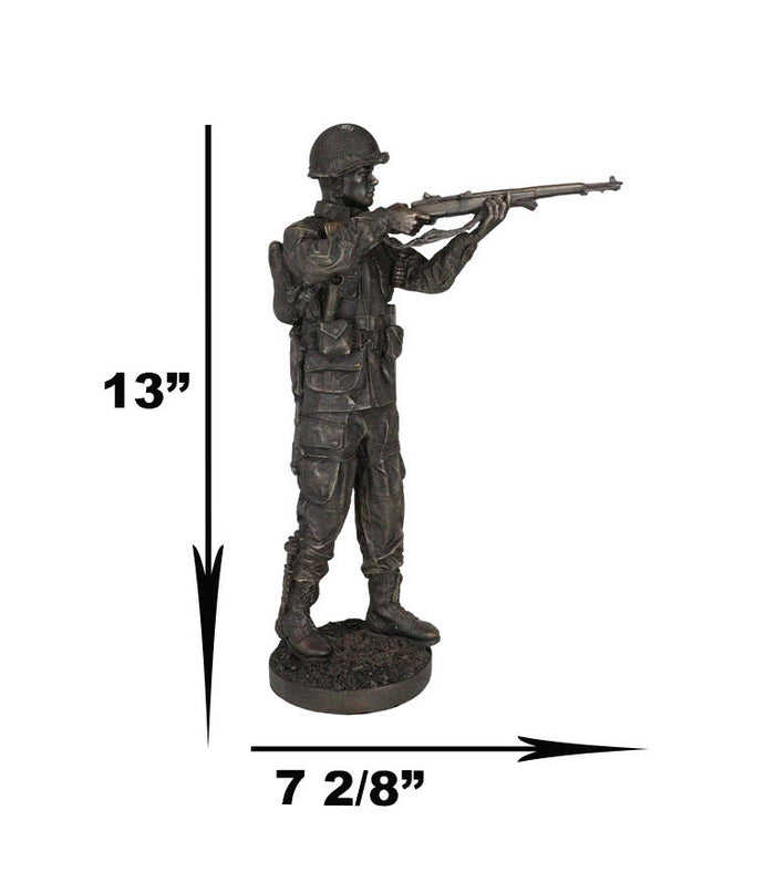 WW2 Marine Private Combat Soldier Taking Aim With Rifle During Patrol Figurine