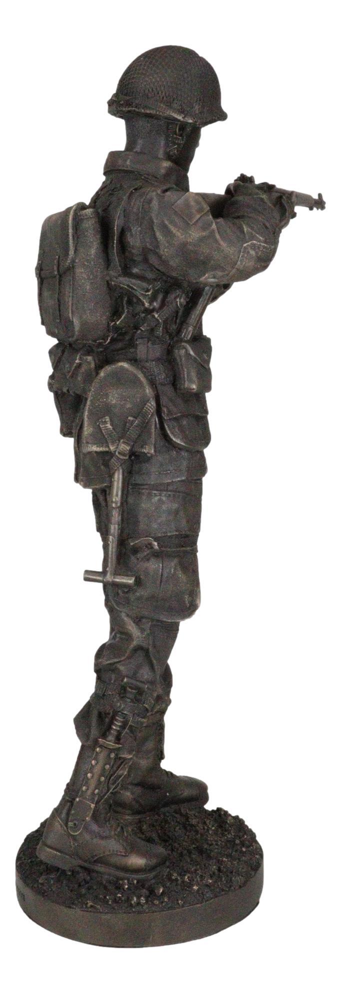 WW2 Marine Private Combat Soldier Taking Aim With Rifle During Patrol Figurine