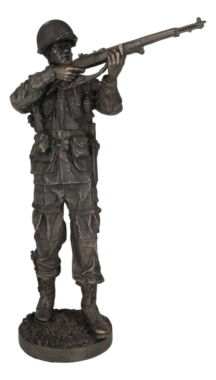 WW2 Marine Private Combat Soldier Taking Aim With Rifle During Patrol Figurine