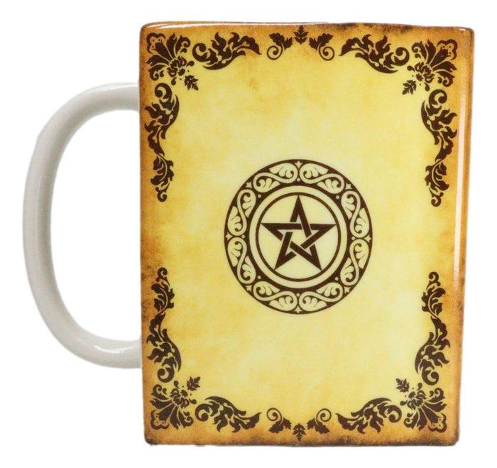 Yellow Grimoire Book Of Spells Triple Moon Arcane Arts Ceramic Boxy Square Mug