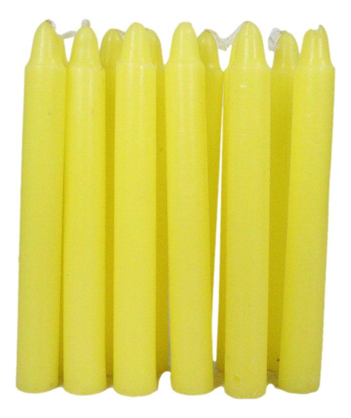 Yellow Success Victory Pack Of 12 Wicca Occult Witch Ritual Spell Chime Candles