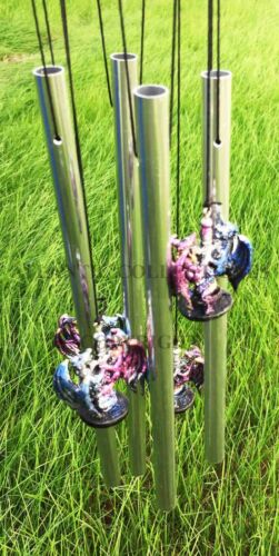 Yin Yang Day And Night Twin Dragons Excalibur Sword Wind Chime Home Patio Decor