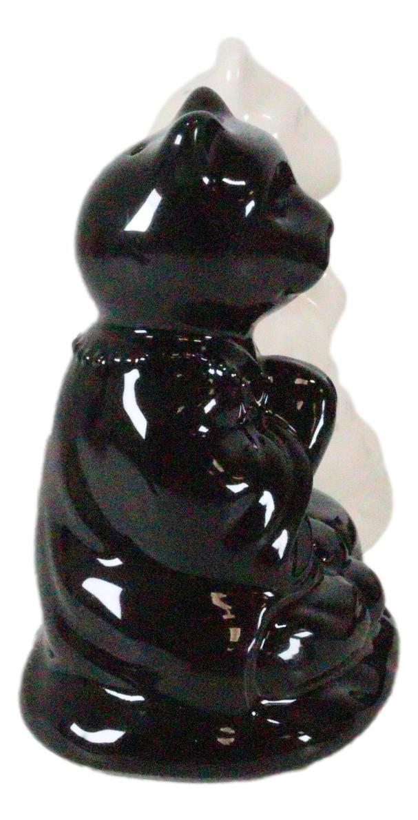 Yin Yang Zen Monk Buddha Cats Monks Meditating Ceramic Salt And Pepper Shakers