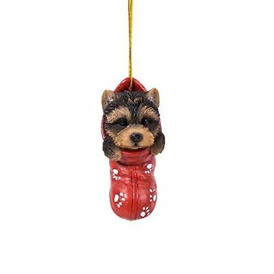 Yorkie Puppy Dog In Socks Christmas Tree Small Hanging Ornament Figurine Yorkie Puppy Dog In Socks Christmas Tree Small Hanging Ornament Figurine