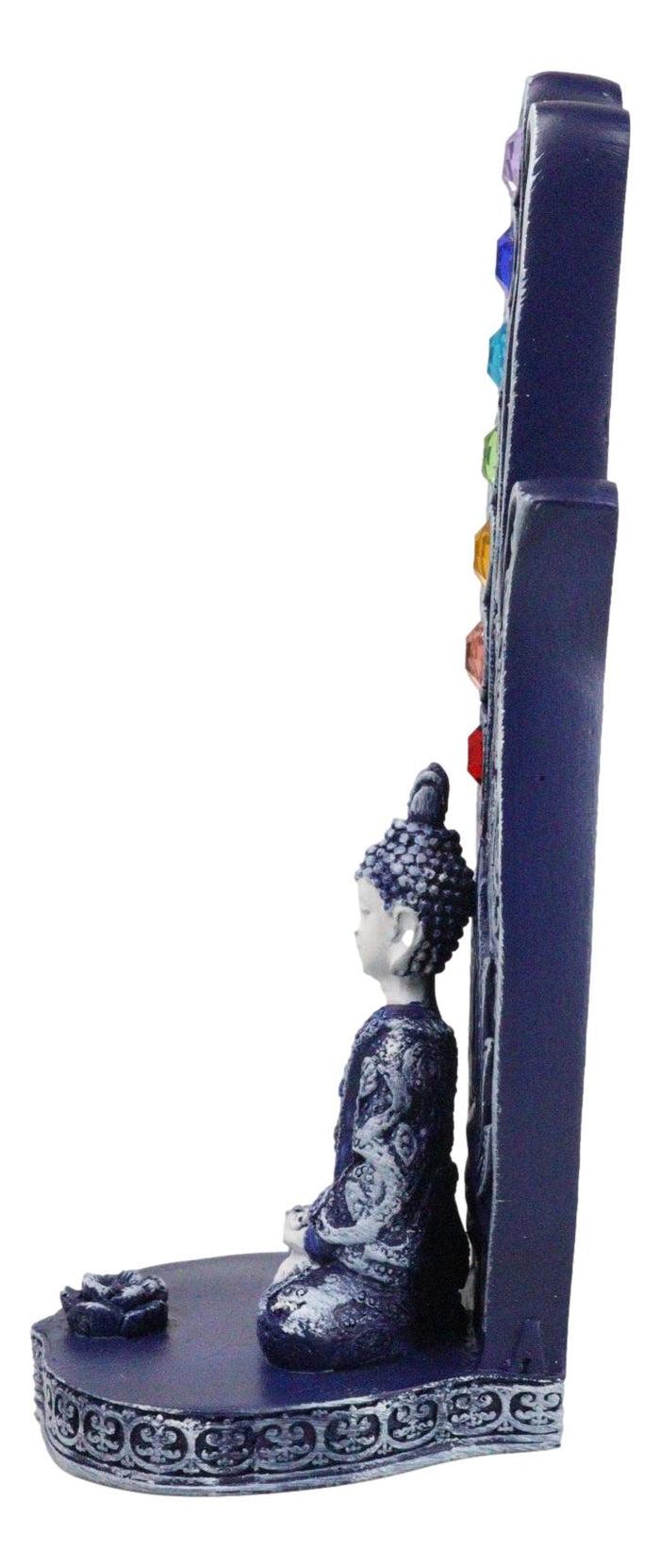Blue Nirvana Hamsa Palm Buddha Rainbow Chakra Stones Incense Holder Figurine