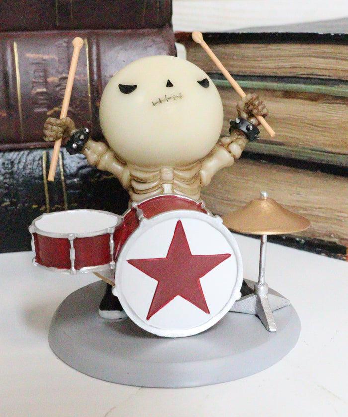 Bone Rockers Lucky Drummer Electric Bassist And Guitarist Skeleton Figurine Set