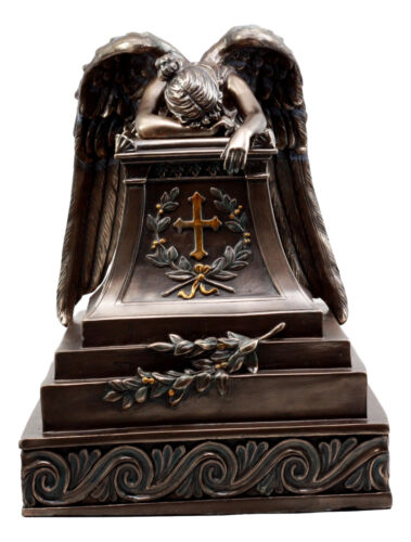 Bronzed Inspirational Guardian Mourning Angel Cremation Urn Statue 320 Cu Inch