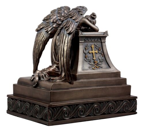 Bronzed Inspirational Guardian Mourning Angel Cremation Urn Statue 320 Cu Inch