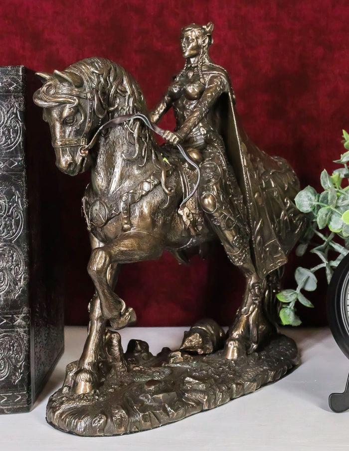 Celtic Irish Moon Goddess Rhiannon Riding Horse In Arberth Statue 10" H
