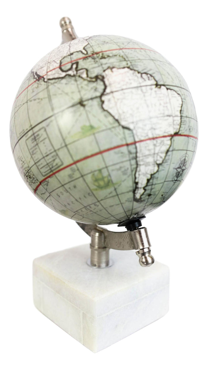 Contemporary Modern Decorative Desktop World Atlas Map Globe With Tilt Axis 13"H