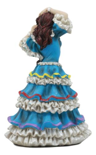 Dia De Los Muertos Day Of The Dead Sugar Skulls Pretty Blue Gown Dancer Statue