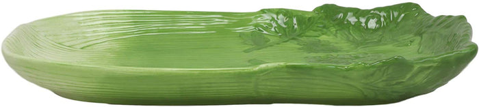 Ebros 12.5" Long Ceramic Celery Shaped Serving Plate Or Dish Platter 1 PC
