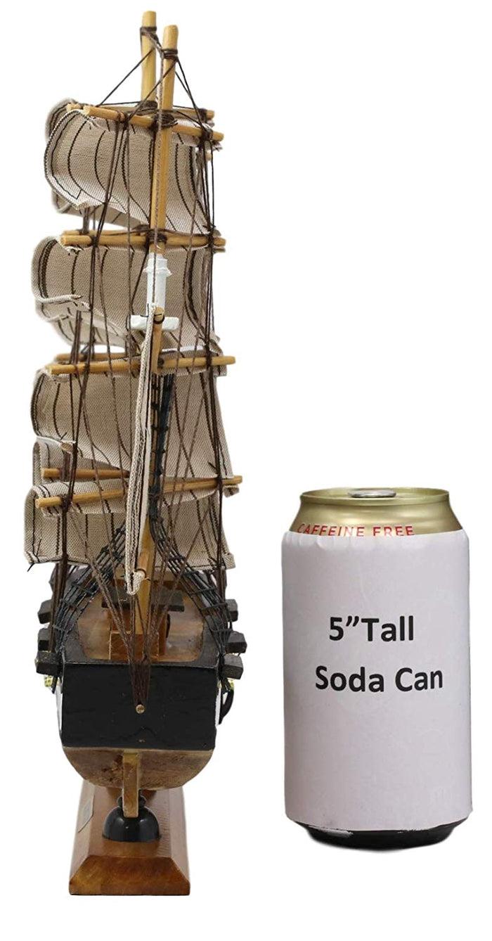 Ebros 12" Tall Handicraft Wood Old Ironsides USS Constitution Frigate Ship Model Statue With Wooden Base Stand War Vessel Battle Ships Fully Assembled Prototype Museum Gallery Sculpture