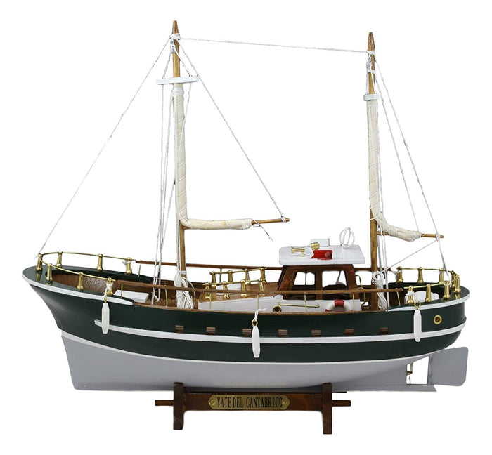 Ebros 13.5"H Yate Del Cantabrico Cantabrian Yacht Boat Model With Base Stand