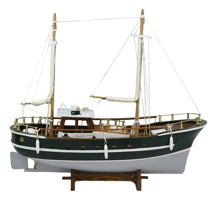 Ebros 13.5"H Yate Del Cantabrico Cantabrian Yacht Boat Model With Base Stand