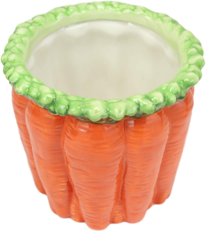Ebros 4.5" Tall Ceramic Gourmet Hearty Carrots Bunch Dish Bowl Holder Container