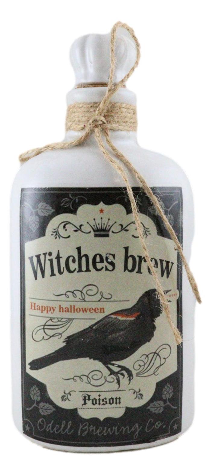 Ebros 5.5"H Ceramic Mad Doctor Small Container W/ Cork Lid (Witches Brew Raven)