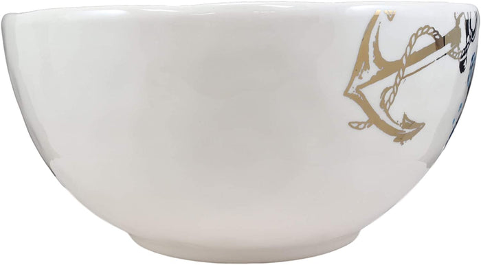 Ebros Blue & White Sea Turtle Ceramic Dinnerware (Large Serving Bowl 95oz 2)