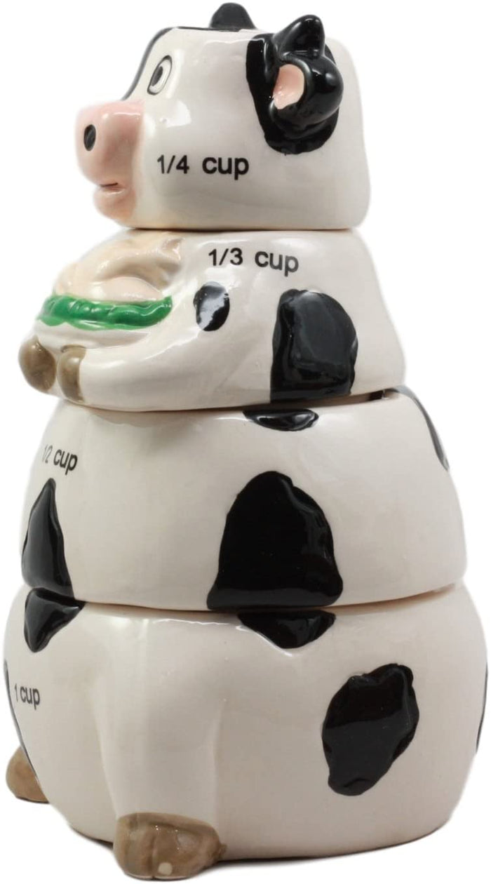 Ebros Bovine Cow Serving Roasted Chicken Measuring Cups Set Of 4 For Baking