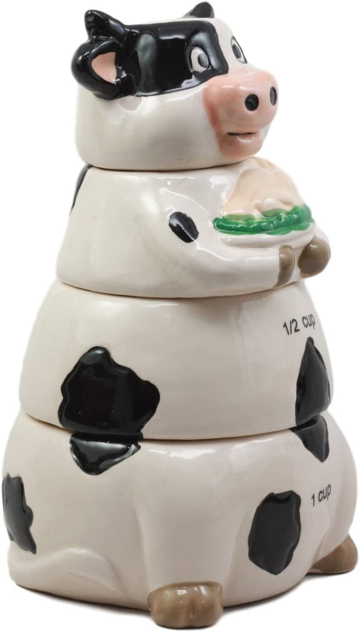 Ebros Bovine Cow Serving Roasted Chicken Measuring Cups Set Of 4 For Baking
