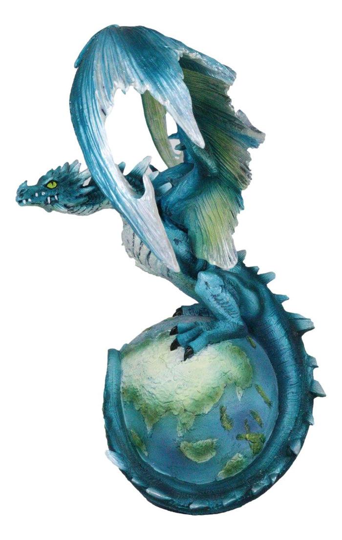 Ebros Celestial Galaxy Planet Earth Terrestrial Blue Guardian Dragon Figurine Decor